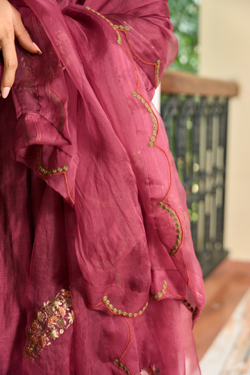 Aakriti Ahuja in Bano kalidar mulberry kurta set