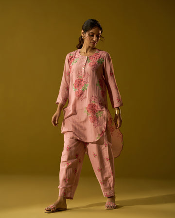 Pink hand block printed Co-ord set