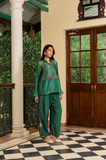 Rose Boota royal green co-ord set