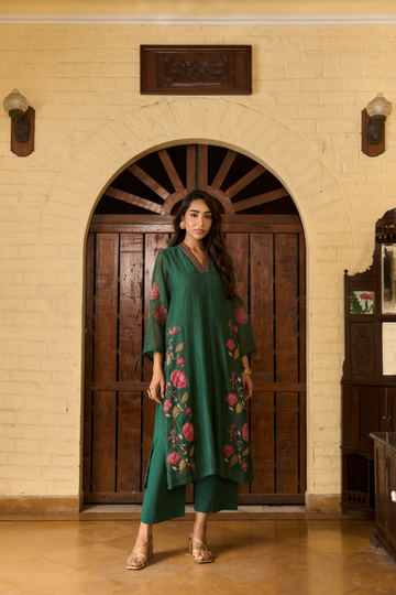 Coromandel bel green kurta set