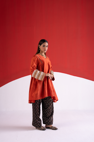 Rangrez rust orange kurta with Salwar