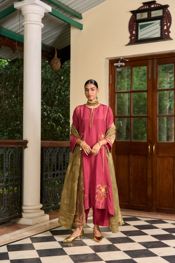 Sindu mulberry silk choga set