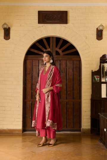 Coromandel bel majenta kurta set